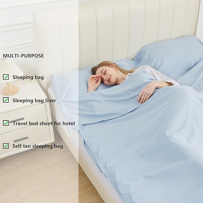 Sleeping Bag Liner Camping Adult Sleep Sack Lightweight Travel Sheet - Image 5
