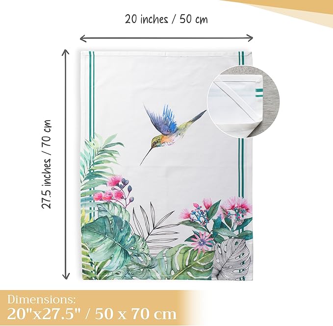 Maison d' Hermine Kitchen Towels Set of 3 100% Cotton 27.50" x 20" Reusable - Image 4
