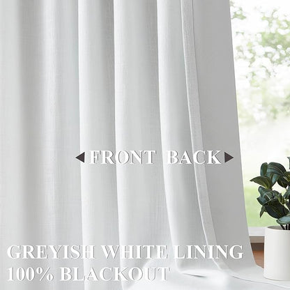 Vision Home White Pinch Pleated Full Blackout Curtains Thermal Insulated Window - Image 3