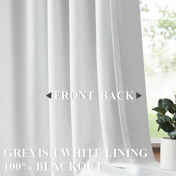Vision Home White Pinch Pleated Full Blackout Curtains Thermal Insulated Window - Image 3