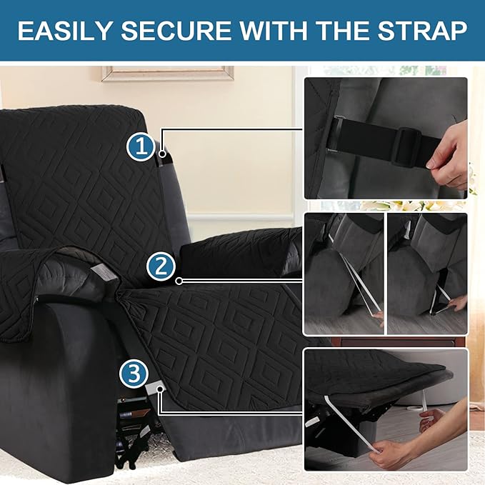H.VERSAILTEX Reversible Quilted Recliner Covers Water Resistant Furniture - Image 5