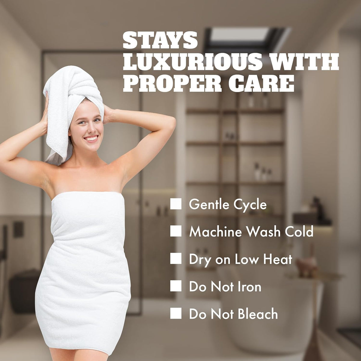 wealuxe white bath towels set of 4-27x54, 100%, package contents