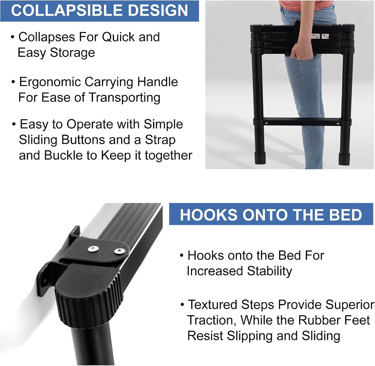 recpro rv telescoping bunk bed ladder | includes on a desk or shelf
