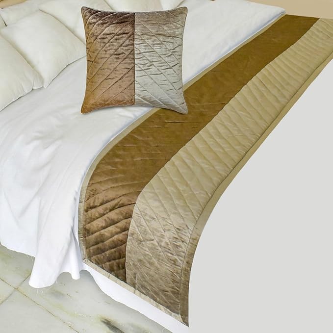The HomeCentric King/Queen/Twin Brown Decorative Bed Runner Twin 53"x18" Bed by TheHomeCentric