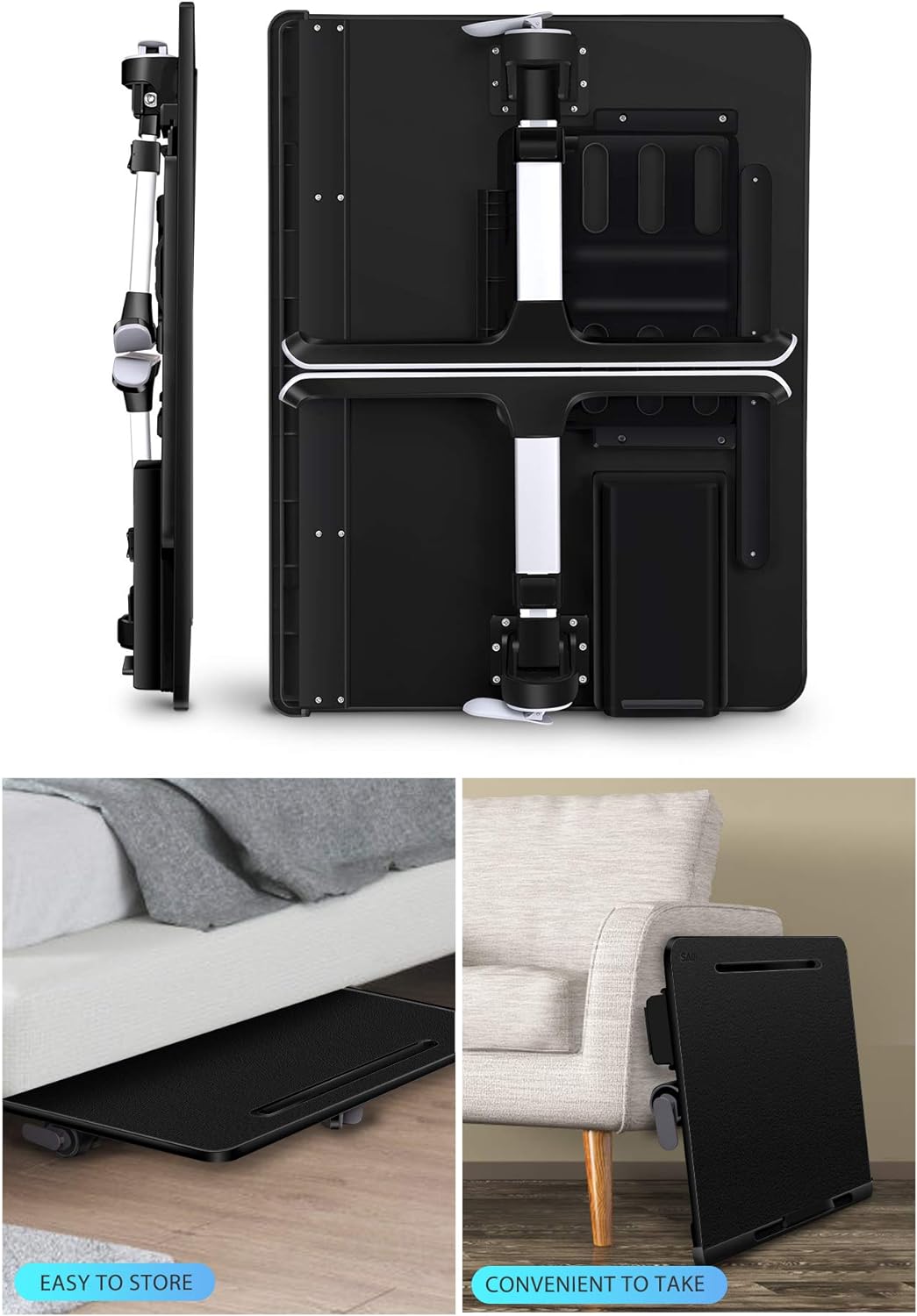 laptop lap desk for bed, saiji x-large adjustable on a desk or shelf