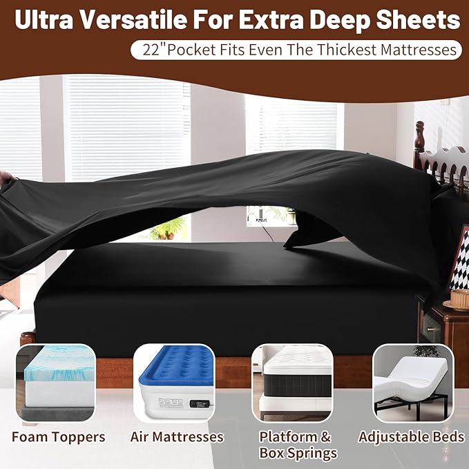 Extra Deep Pocket Queen Sheets 18-24 Inch 1000 Thread Count 100% Egyptian - Image 4