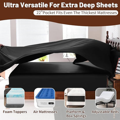 Extra Deep Pocket Queen Sheets 18-24 Inch 1000 Thread Count 100% Egyptian - Image 4