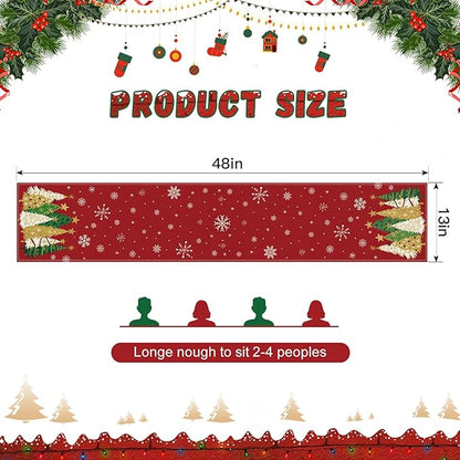 OTOSTAR Snowflakes and Christmas Tree Table Runner, Xmas Seasonal Winter - Image 6