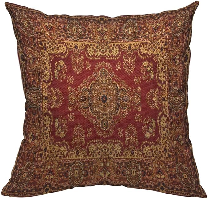 TKS MITLAN Paisley Carpet Texture Decorative Pillow Covers Retro Boho Floral by TKS+MITLAN