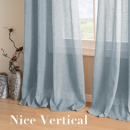 H.VERSAILTEX Linen Curtains Flax Linen Blended Curtain Panels - Image 7