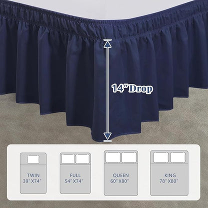Twin Bed Skirt, Elastic Wrap Around Bed Skirt Twin Size, Bed Skirts - Image 2