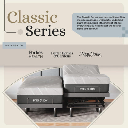 sven & son classic adjustable bed base, head shown in use