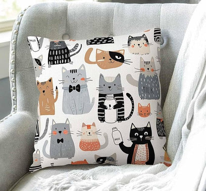 Swono Throw Pillow Cover Funny Cats and Milk Bottle Decorative Pillow Cases - Image 3