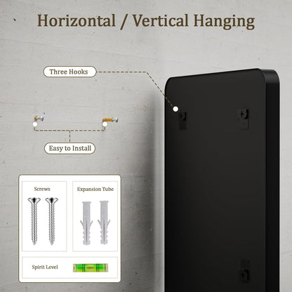 voobang bathroom mirror 24"x32", black gorgeous deep frame, side view