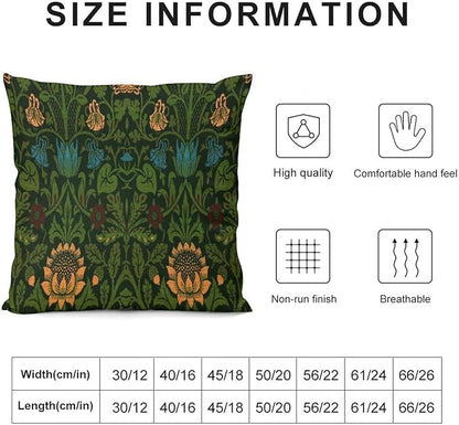 William Morris Floral Original Throw Pillow Covers Boho Chic Retro Floral Cozy - Image 2