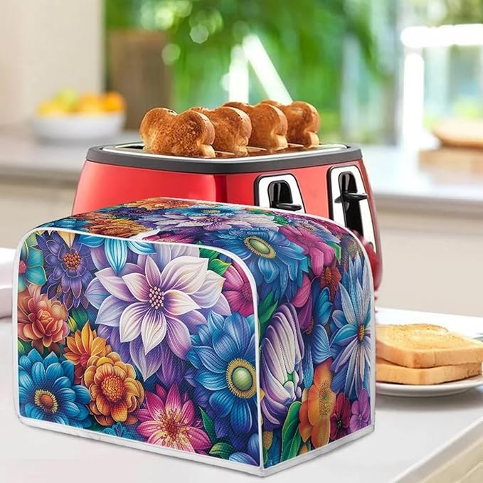 Bright Blossoms Kitchen Blender Cover Toaster Cover Boho Mandala Floral 2 Slice - Image 6
