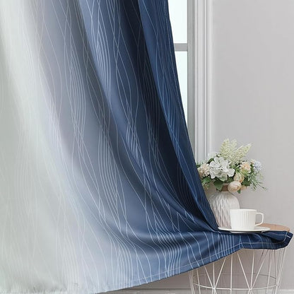 Estelar Textiler Ombre Blackout Curtains 102 Inches Long 2 Panels Set, Full - Image 6