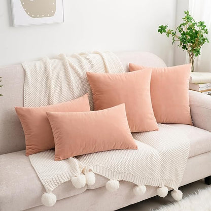 HWY 50 Dusty Pink Velvet Rectangular Throw Pillow Covers 12x20 Inch - Image 2
