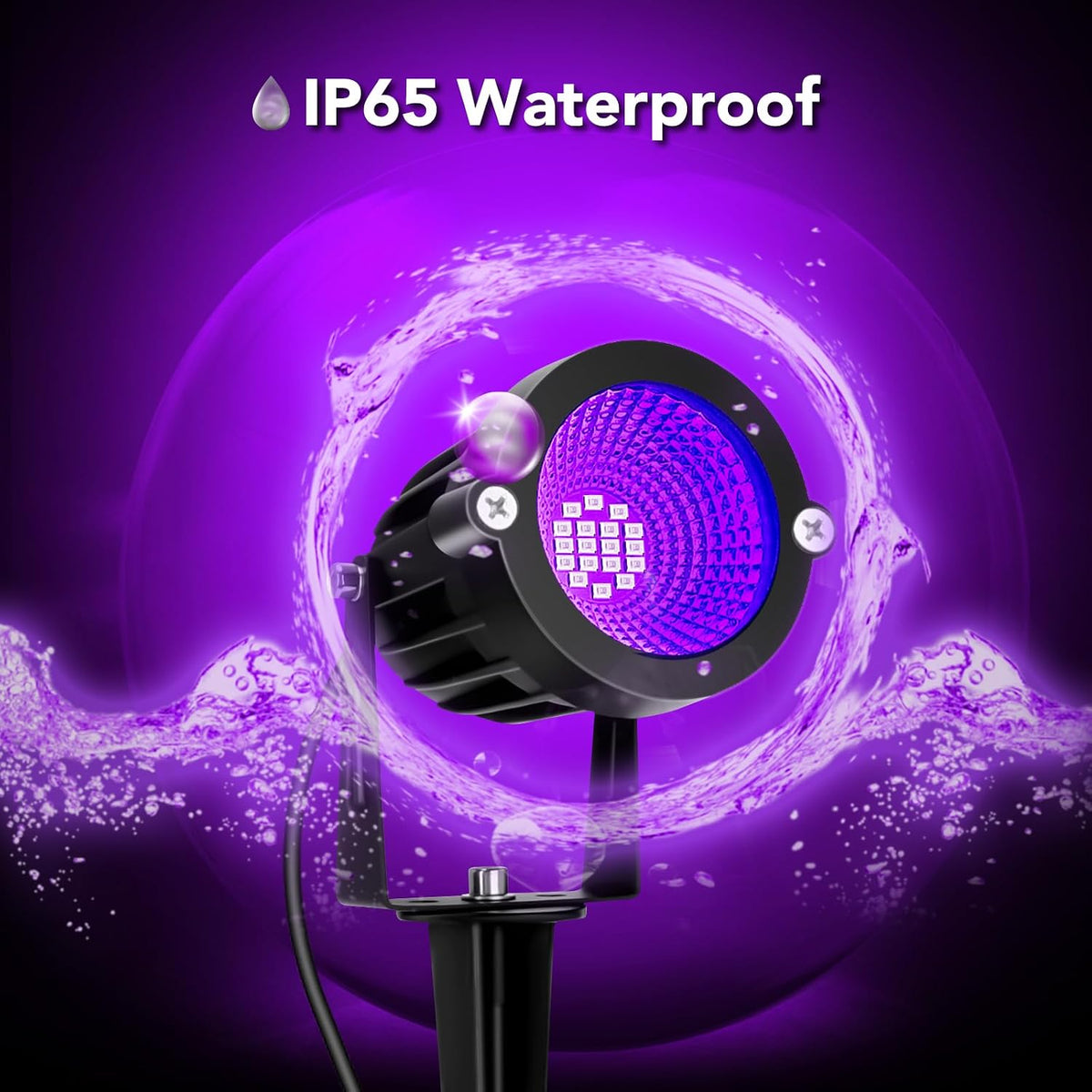 Halloween LED Black Light: 15W Spot Lights Outdoor UV Spotlight for Halloween Christmas | 2 PacK 110V Plug-in Blacklight with IP65 Waterproof for Party Body Paint Fluorescent Poster Neon Glow