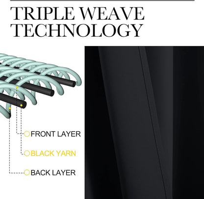 nicetown black blackout curtains for cafe 42" wide, close-up detail