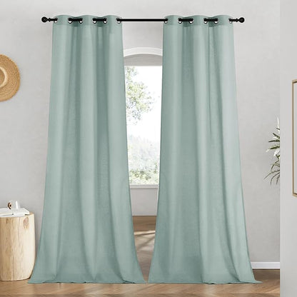 NICETOWN Rustic Linen 96 inch Long Curtains by NICETOWN