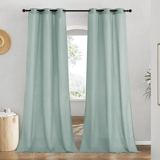 NICETOWN Rustic Linen 96 inch Long Curtains by NICETOWN