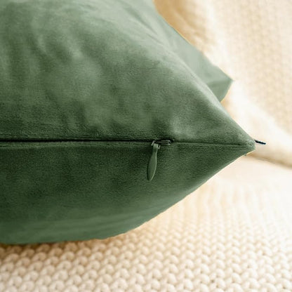 HWY 50 Moss Green Velvet Rectangular Throw Pillow Covers 12x20 Inch - Image 4