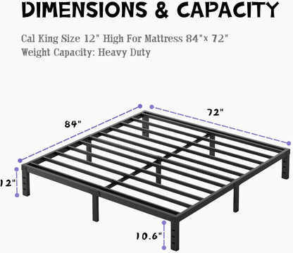 furnitui 12 inch high platform california king bed, close-up detail
