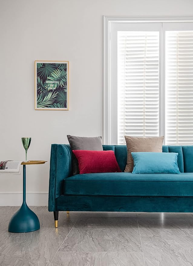 Throw Pillow Cases 12x20 Turquoise: 2 Pack Cozy Soft Velvet Rectangular - Image 5