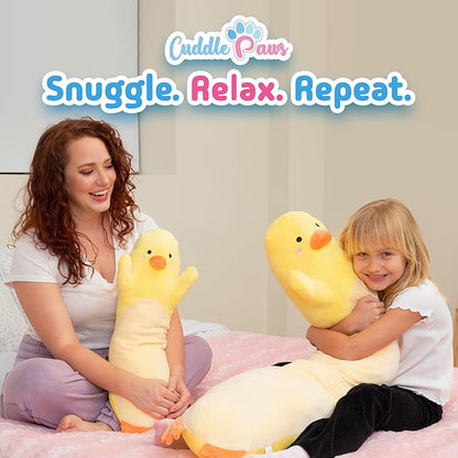 Duck Plush Body Pillow for Kids | Long Stuffed Animal Cuddle Pillow | Soft - Image 3