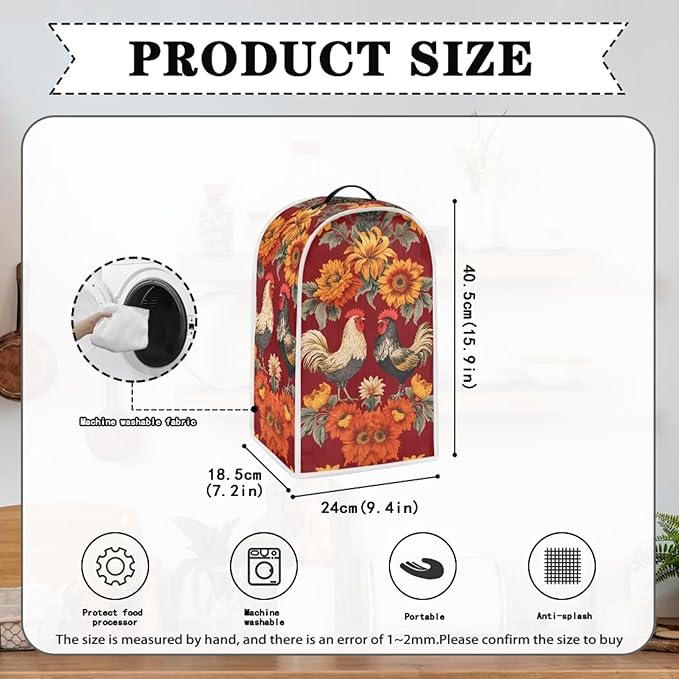 Rooster Kitchen Blender Dust Cover Sunflower Bread Maker Toaster Protector - Image 4