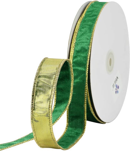 MEEDEE Crushed Green Velvet Ribbon - Image 9