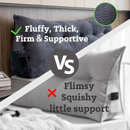 Large Bolster Triangular Headboard Wedge Backrest Positioning Support Bed Rest - Image 7