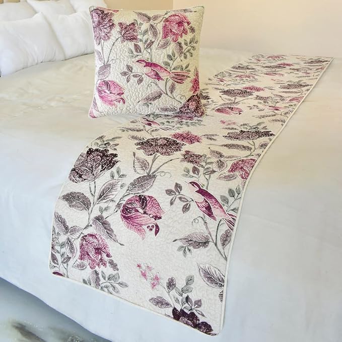 The HomeCentric King/Queen/Twin Pink Decorative King 90"x18" Bed Runner by TheHomeCentric