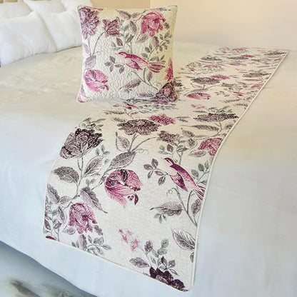The HomeCentric King/Queen/Twin Pink Decorative King 90"x18" Bed Runner by TheHomeCentric
