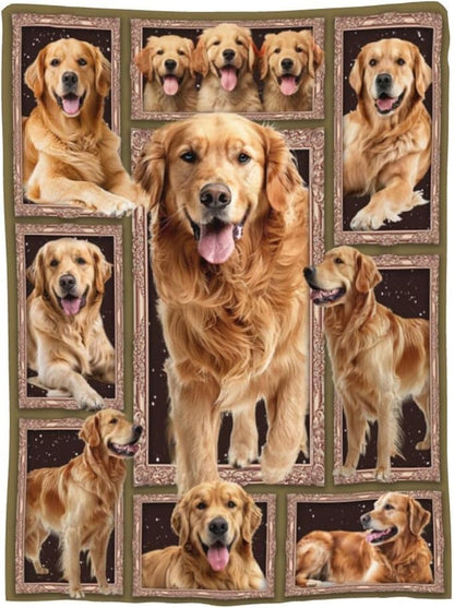 Golden Retriever Blanket Golden Retriever Throw Blanket Flannel Stuff Merch - Image 9