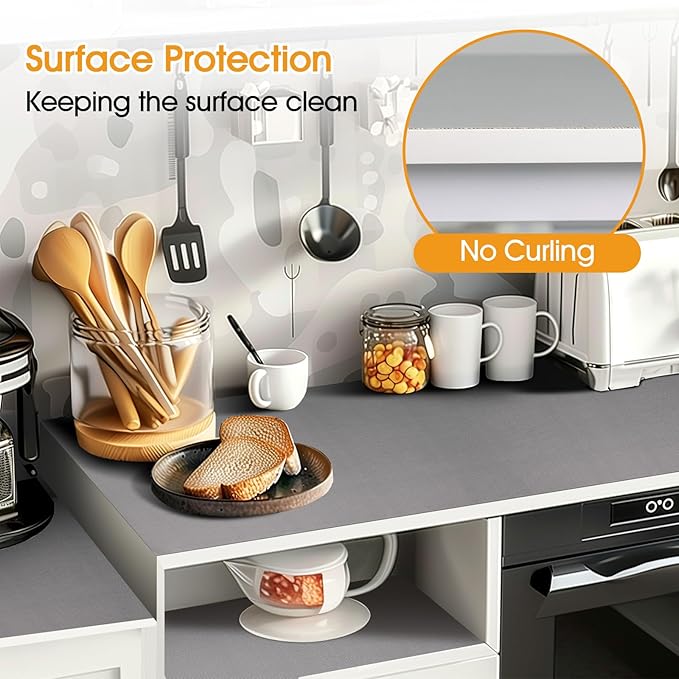 Shelf and Drawer Liner for Kitchen Cabinets Non-Adhesive, Strong Grip Non-Slip - Image 3