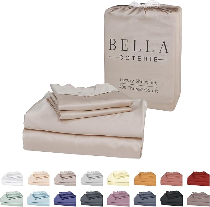 Bella Coterie Luxury Bamboo Viscose Cal King Size Sheet Set | 100% Organically by BC