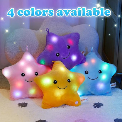 WEWILL 9'' LED Twinkle Star Soft Plush Pillow Toys Glowing Stuffed Star Light - Image 6