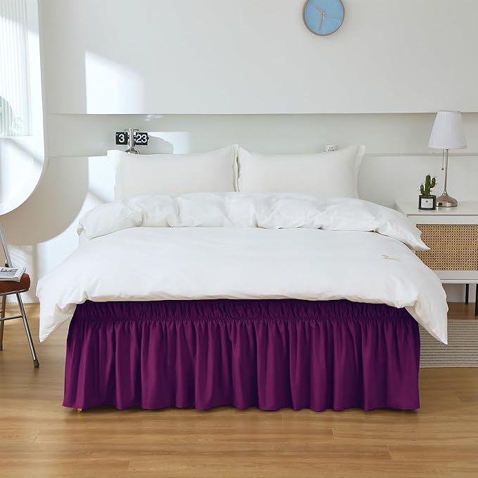 MEILA Queen Bed Skirt, Wrap Around Ruffle Bed Skit - Image 7