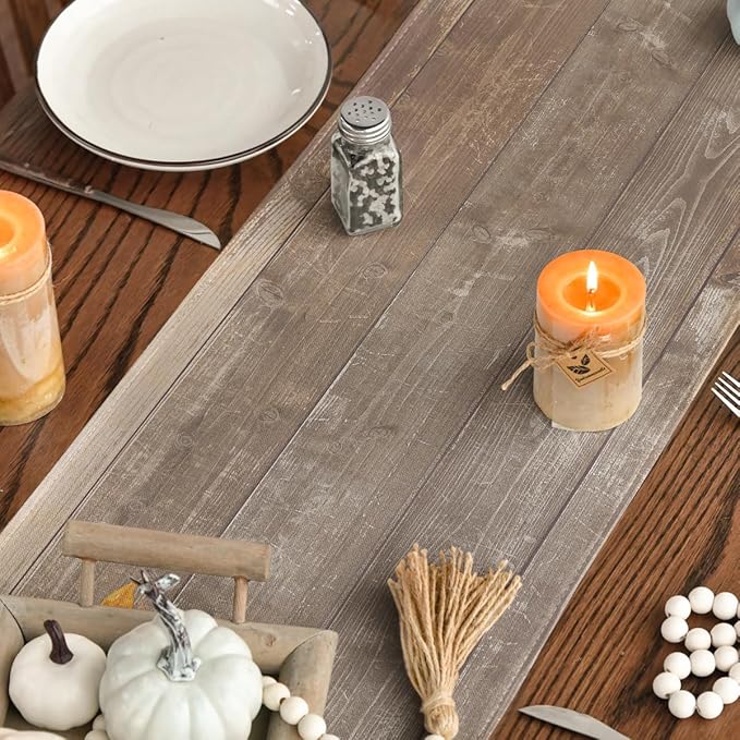 Artoid Mode Wood Hello Pumpkin Leaves 210 GSM Fall Table Runner, Seasonal - Image 4