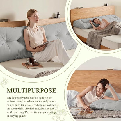Headboard Pillow Queen, Large Triangular Wedge Headboard Pillow - Image 4