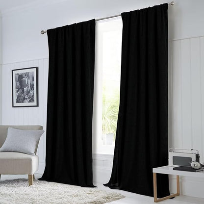 CUCRAF Custom Linen 100% Total Blackout Curtains, Light Blocking Drapes Thermal - Image 8