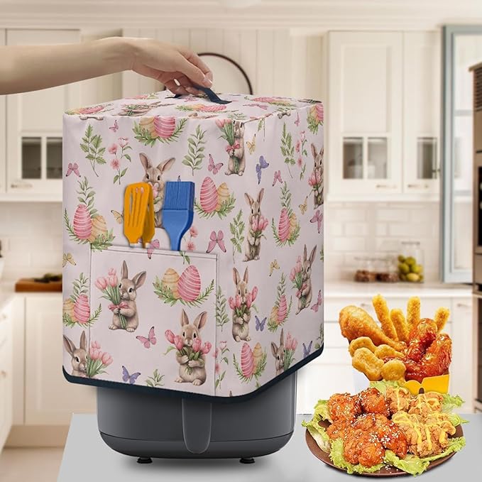 Tulip Floral Bunny Print Air Fryer Cover - Image 4