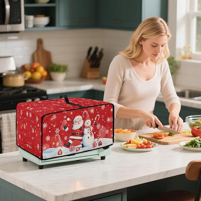 Christmas Toaster Oven Dust Cover Dustproof Smart Oven Air Fryer Microwave Cover - Image 3