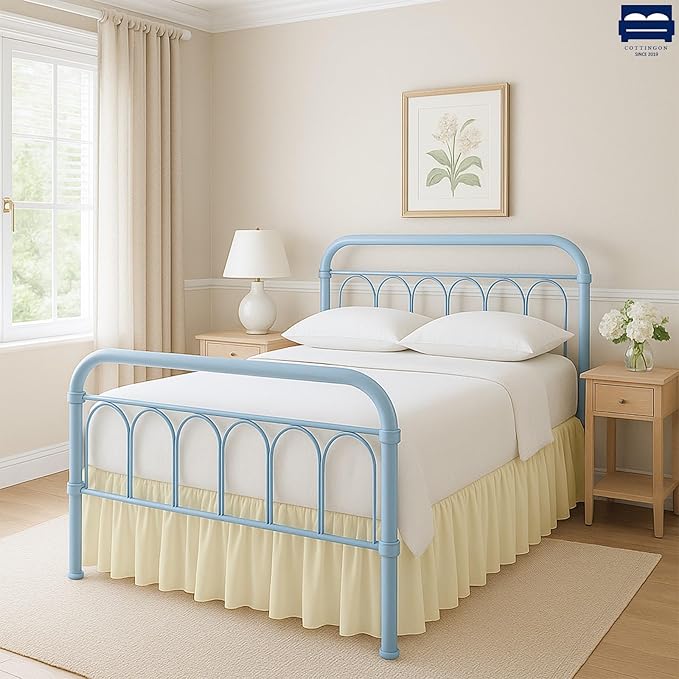Ruffled Bed Skirt with Split Corners-Dust Ruffle - Image 2