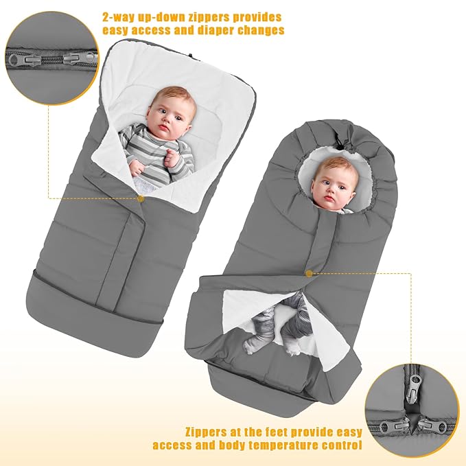 Yoofoss Stroller Cover for Winter, Toddler Stroller Footmuff Universal for Most - Image 4