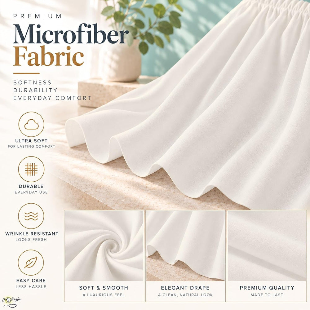 Cottington Lane Full Size Ruffle Bed Skirt 18 Inch Drop, Ivory