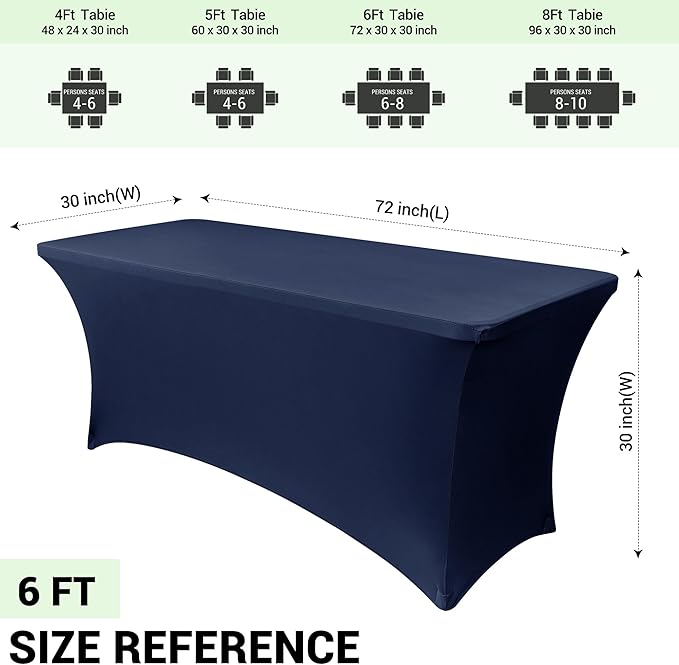 Obstal 6ft Stretch Spandex Table Cover - Image 4