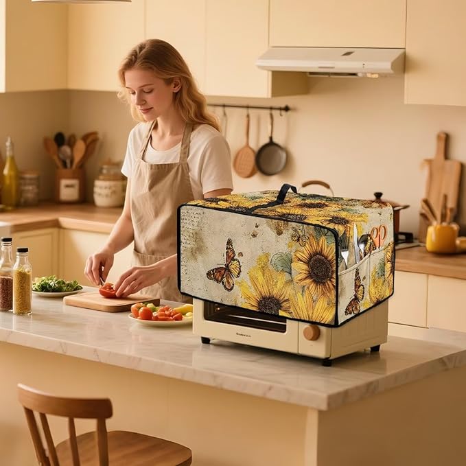 Microwave Oven Dust Cover Dust-Proof Sturdy Microwave Oven Cloth Cover - Image 3